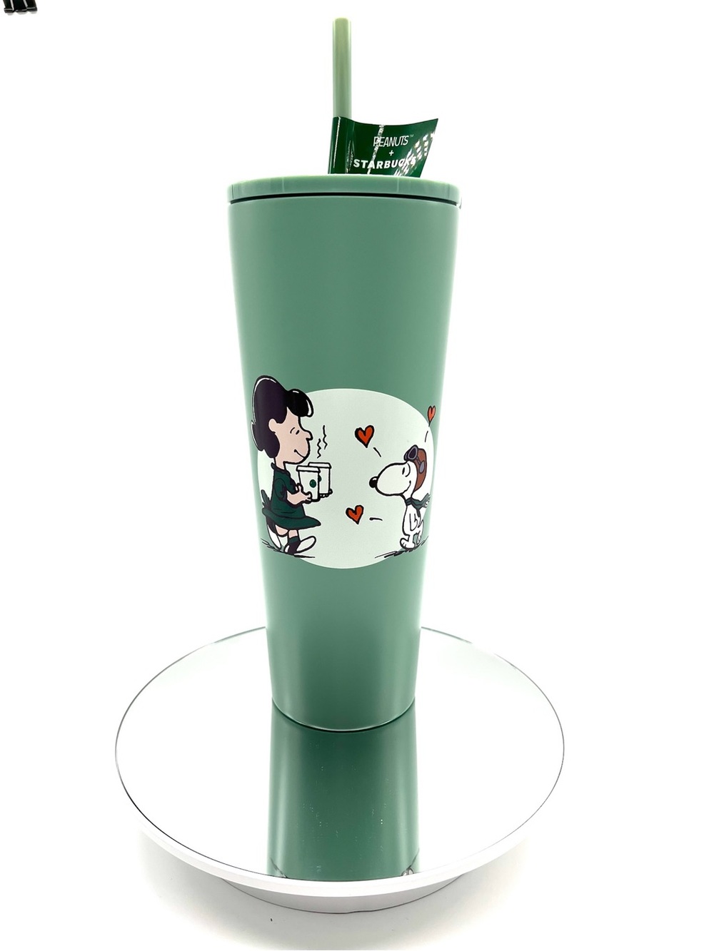Starbucks x Peanuts Snoopy Tumbler Green with Straw NWT